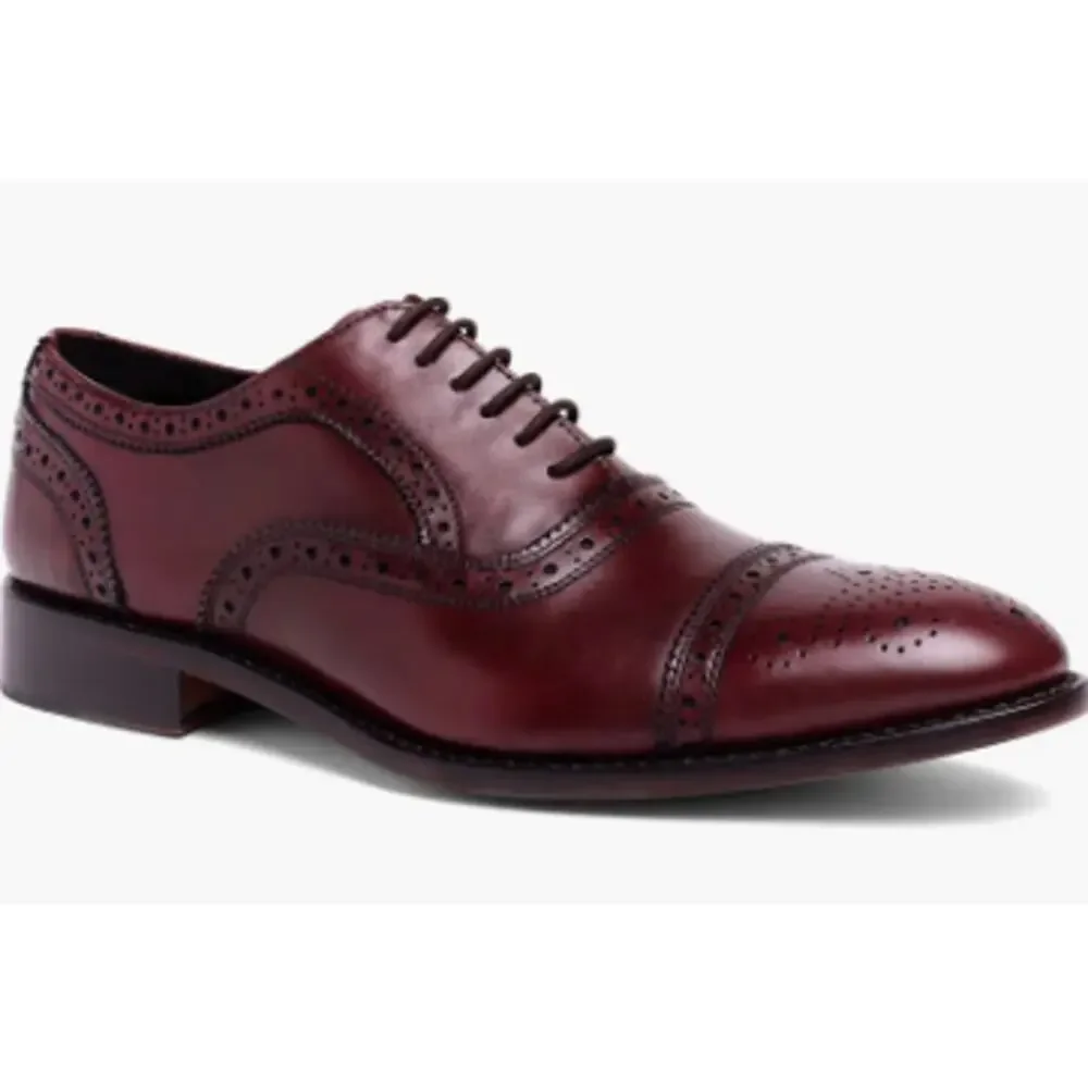 Anthony Veer Men's Dark Red Ford Brogue Oxford Shoes Size 9.5